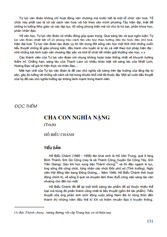 Cha con nghĩa nặng ( Trích - Hồ Biểu Chánh)