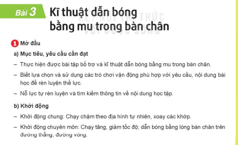 Chủ đề 2 -  Bài 3: Kĩ thuật dẫn bóng bằng mu trong bàn chân