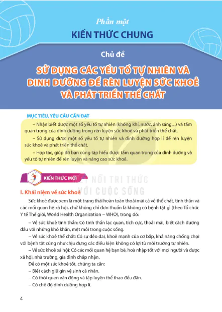 Chủ đề: Sử dụng các yếu tố tự nhiên và dinh dưỡng để rèn luyện sức khỏe và phát triển thể chất