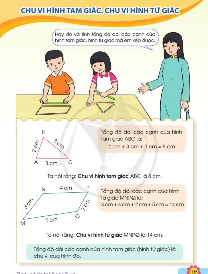 Chu vi hình tam giác. Chu vi hình tứ giác