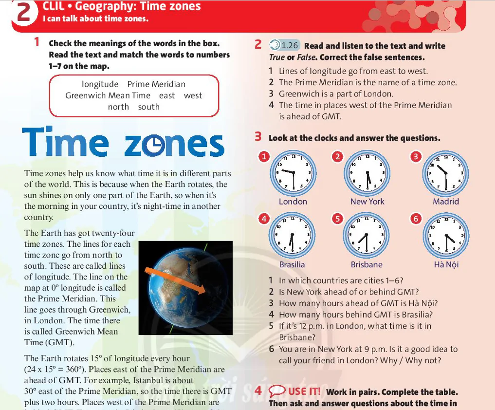 CLIL: Geography: Time zones