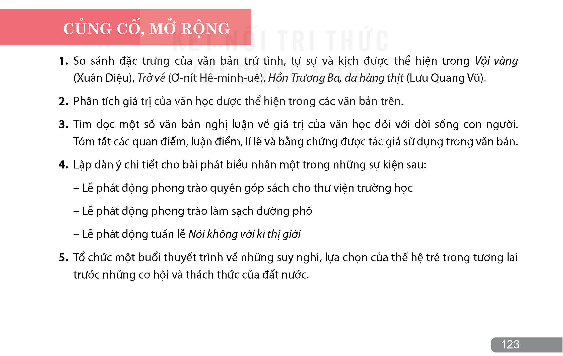 Củng cố và mở rộng