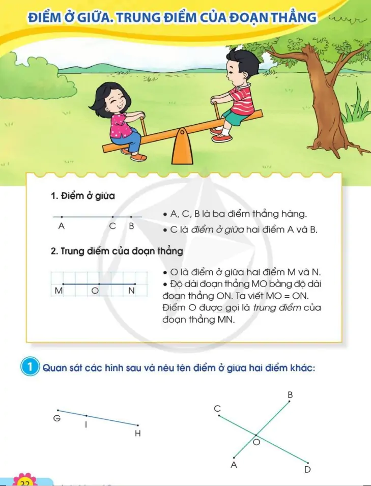 Điểm ở giữa. Trung điểm của đoạn thẳng