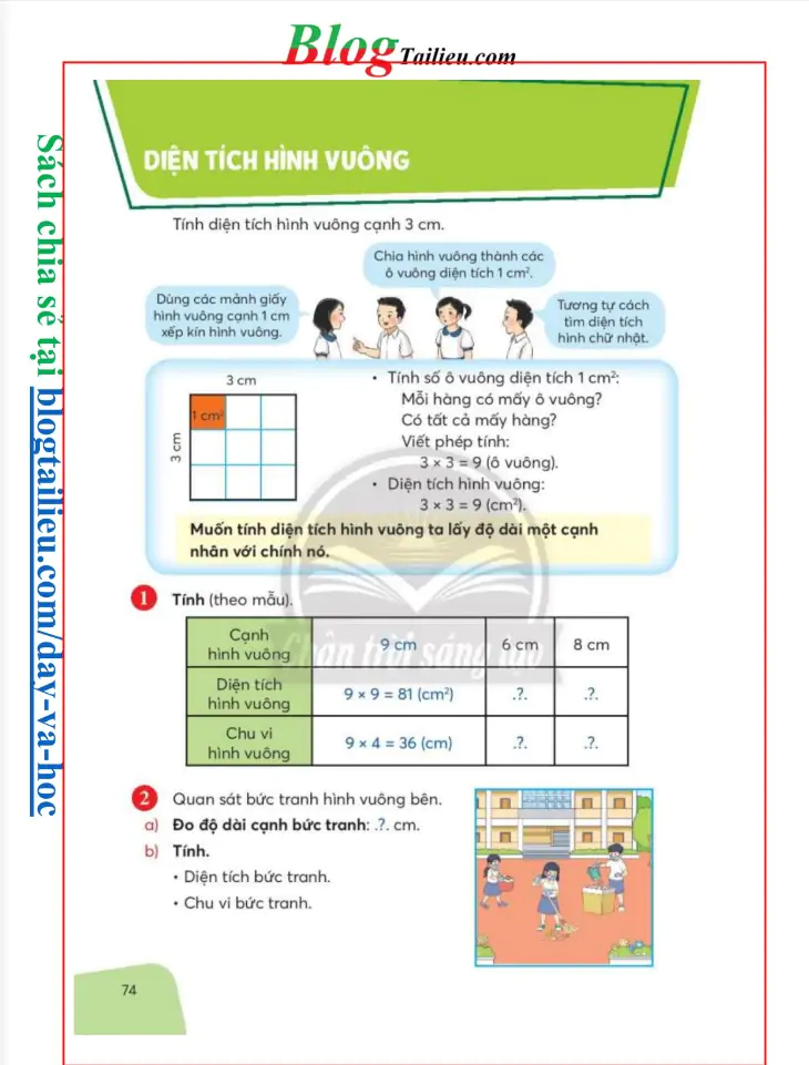 Diện tích hình vuông