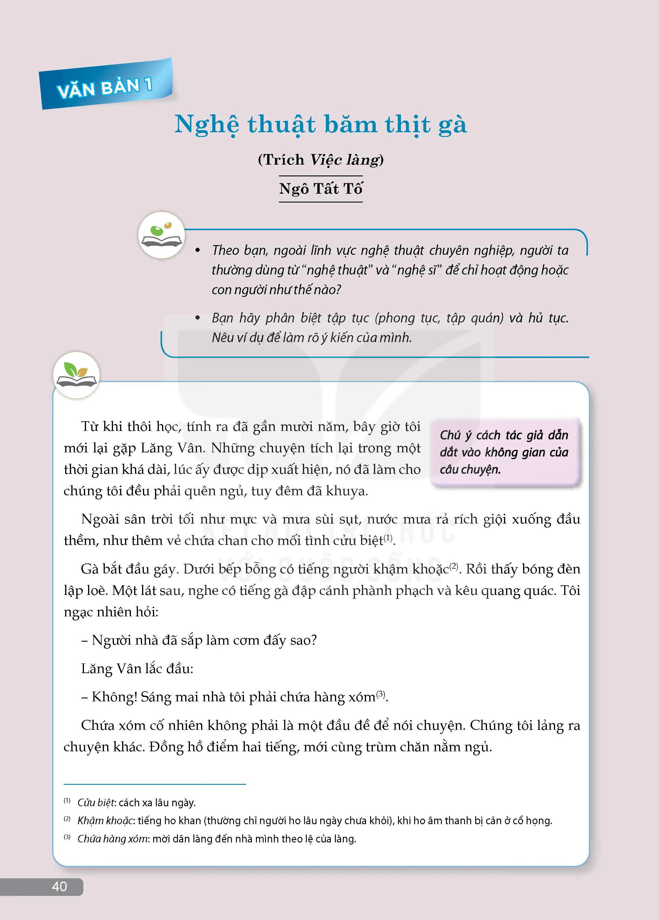 ĐỌC: Nghệ thuật băm thịt gà (Trích Việc làng - Ngô Tất Tố)
