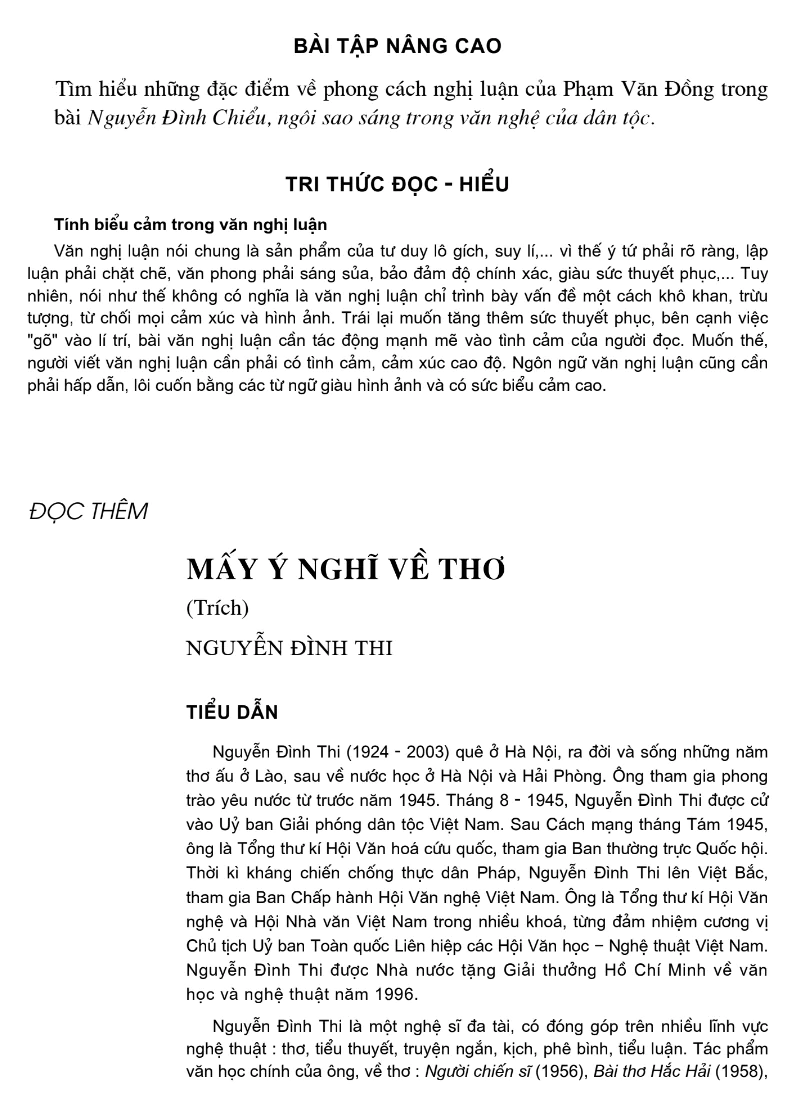 Đọc thêm: Mấy Ý Nghĩ Về Thơ (Trích)