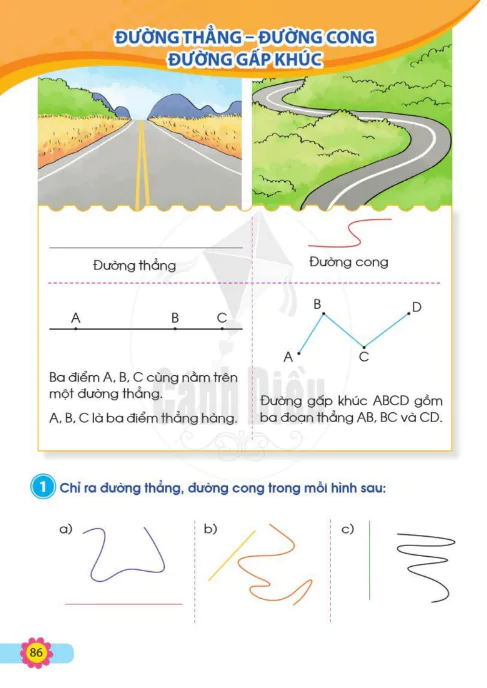 Đường thẳng- Đường cong- Đường gấp khúc