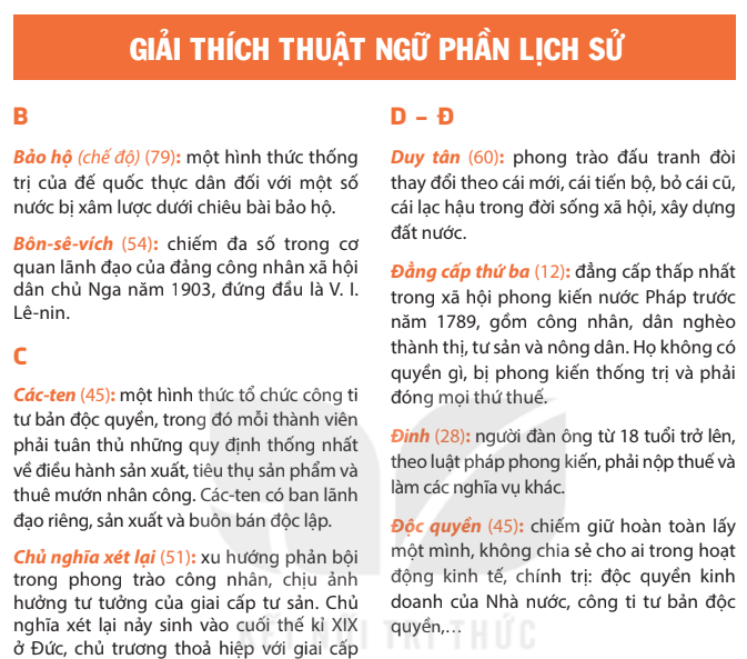 Giải thích thuật ngữ phần lịch sử