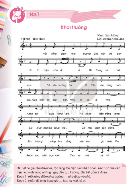 Hát: Bài hát khai trường
