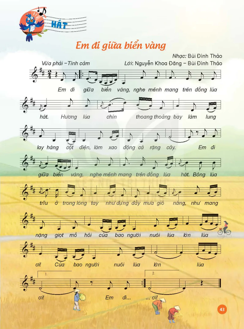 Hát: Em đi giữa biển vàng