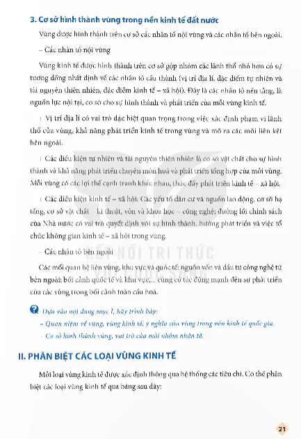 II. Phân Biệt Các Loại Vùng Kinh Tế
