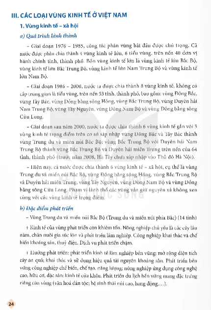 III. Các Loại Vùng Kinh Tế Ở Việt Nam