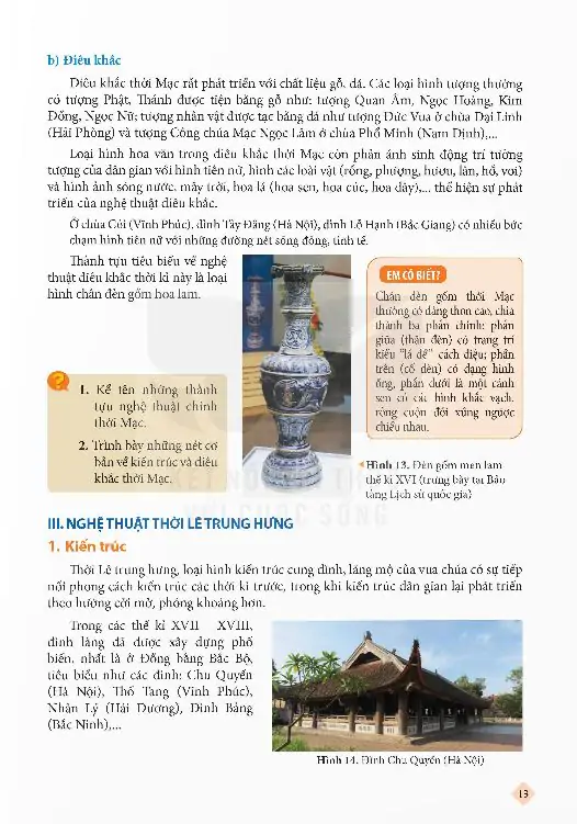 III: Nghệ Thuật Thời Lê Trung Hưng