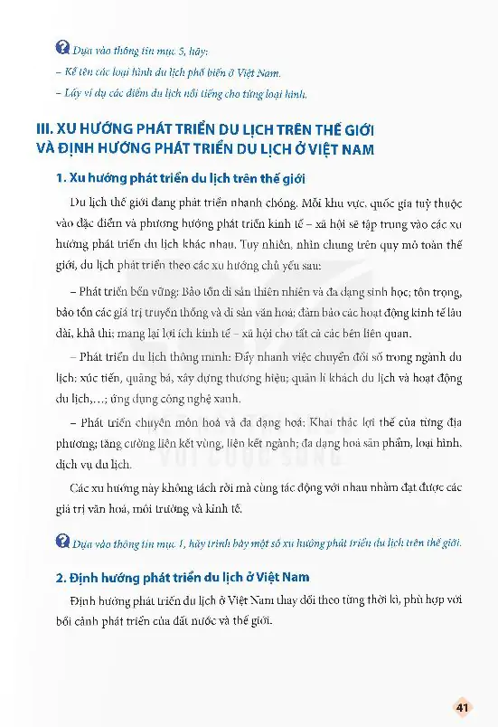 III: Xu Hướng Phát Triển Du Lịch Trên Thế Giới Và Định Hướng Phát Triển Du Lịch Ở Việt Nam