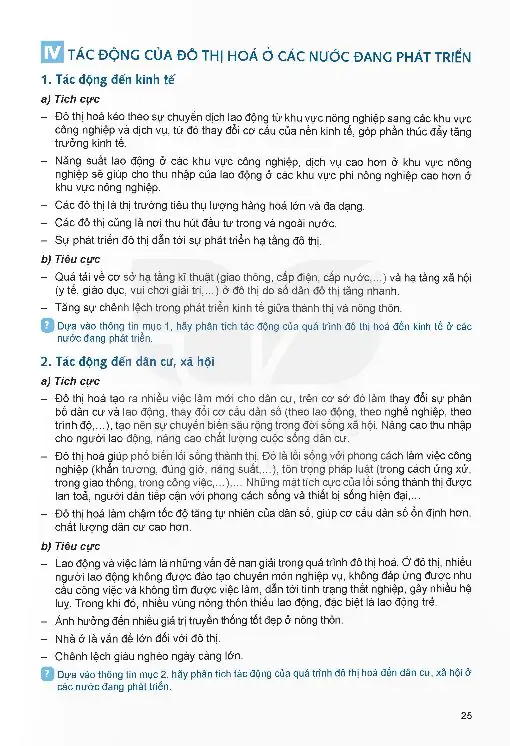 IV: Tác Động Của Đô Thị Ở Các Nước Đang Phát Triển