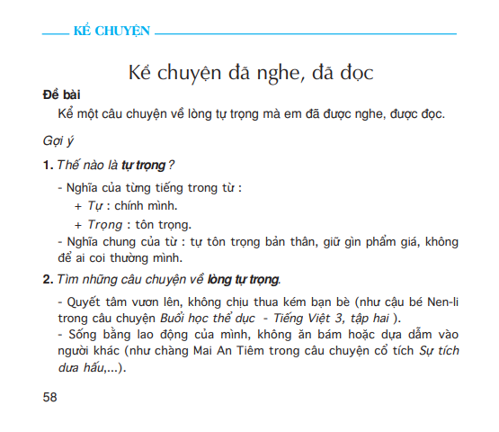 Kể chuyện: Kể chuyện đã nghe, đã đọc