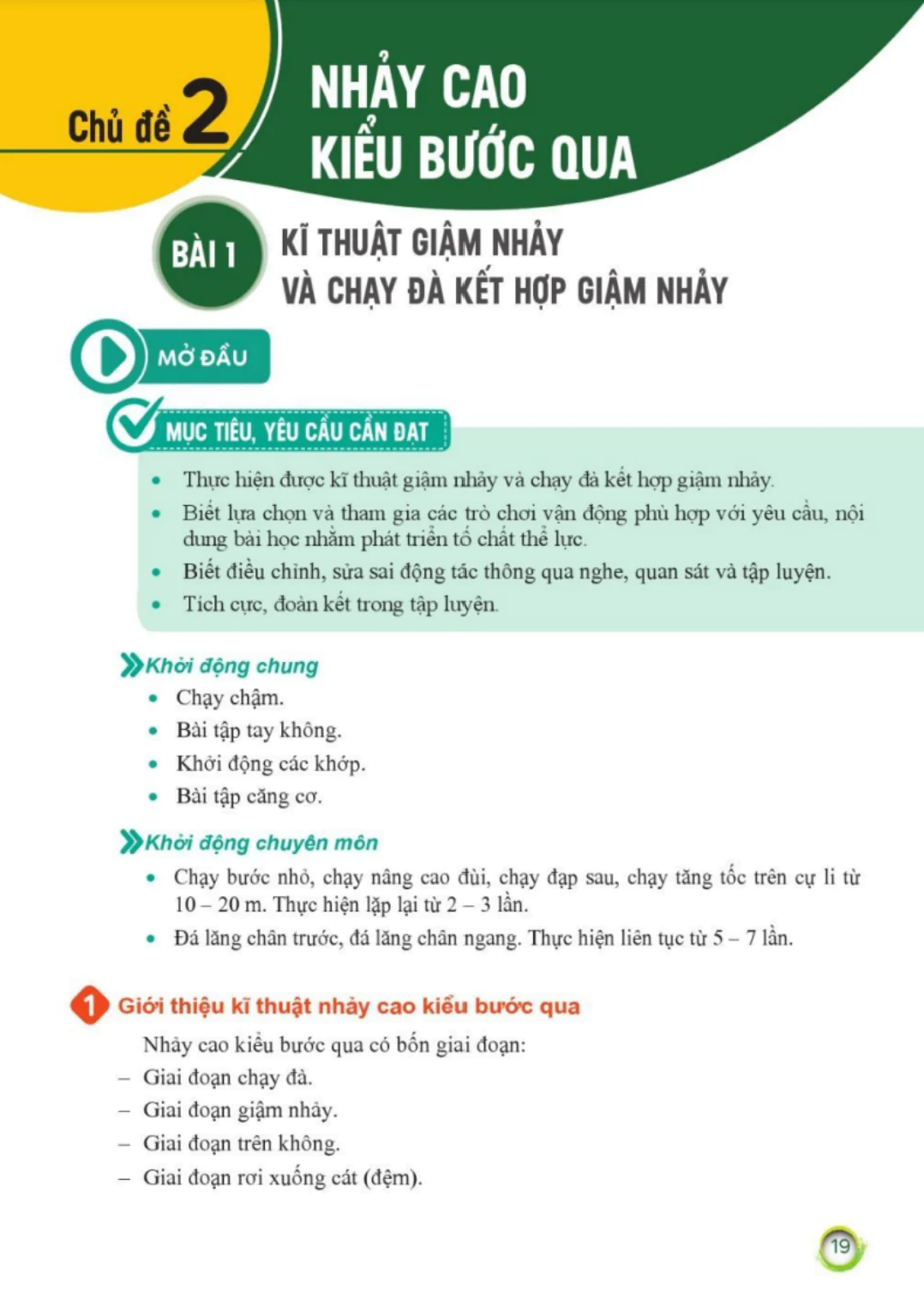 Kĩ thuật giậm nhảy và chạy đà kết hợp giậm nhảy