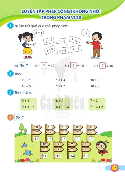 Luyện tập phép cộng (không nhớ) trong phạm vi 20