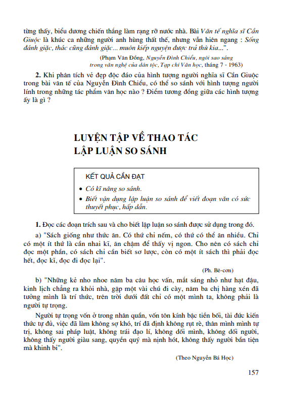 Luyện tập thao tác lập luận so sánh