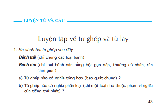 Luyện từ và câu: Luyện tập từ ghép và từ láy