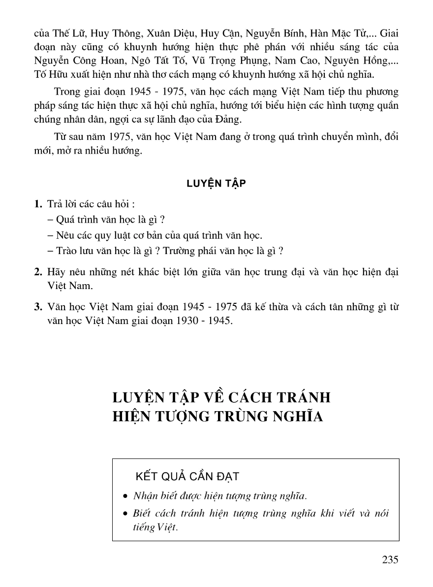 Luyện Tập Về Cách Tránh Hiện Tượng Trùng Nghĩa
