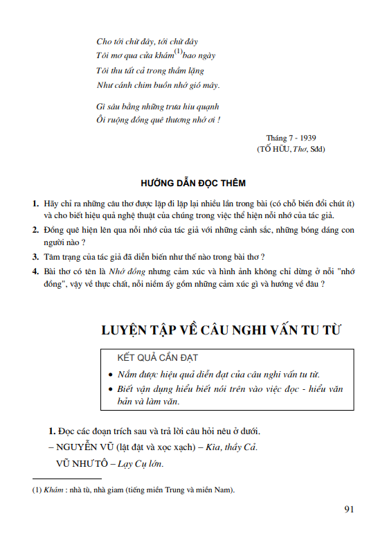 Luyện tập về câu nghi vấn tu từ 