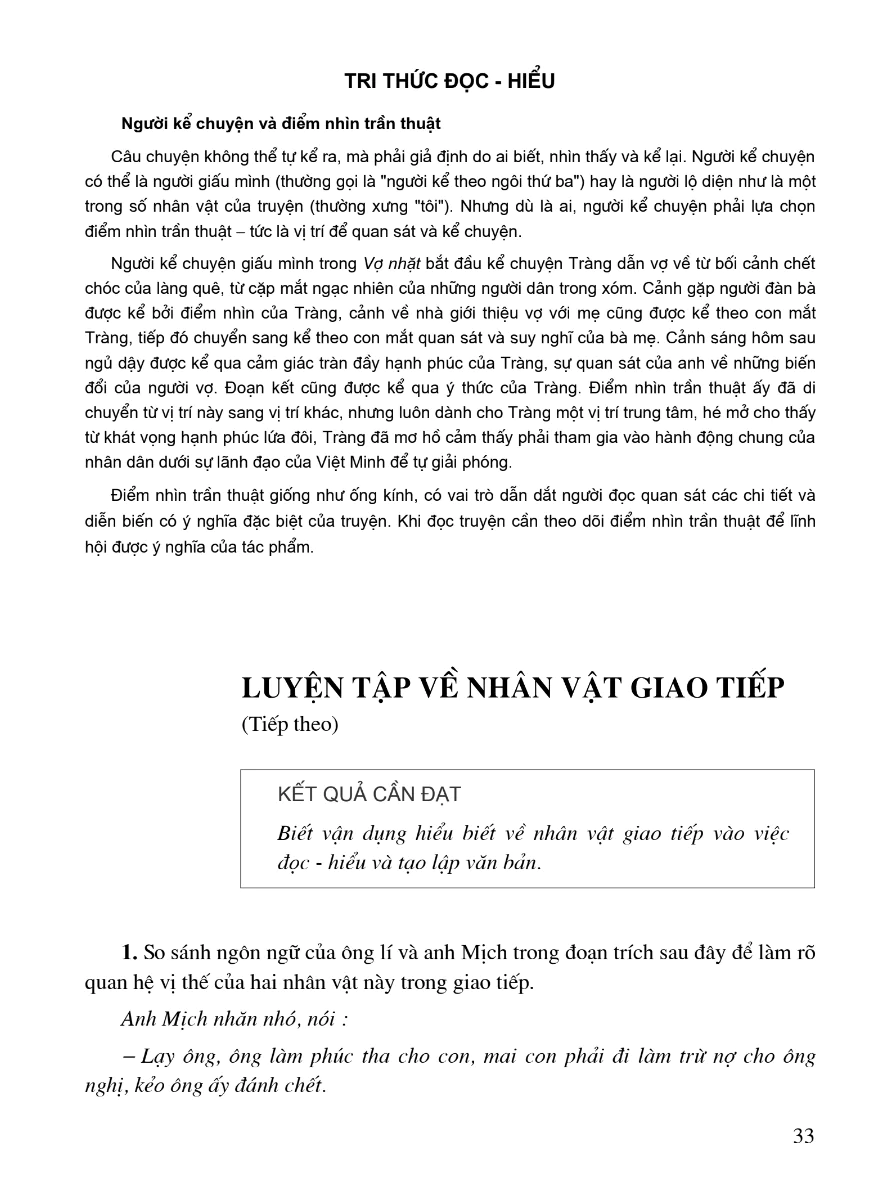 Luyện Tập Về Nhân Vật Giao Tiếp (tiếp theo)