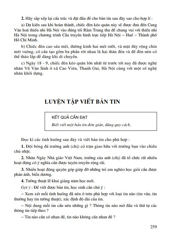 Luyện tập viết bản tin