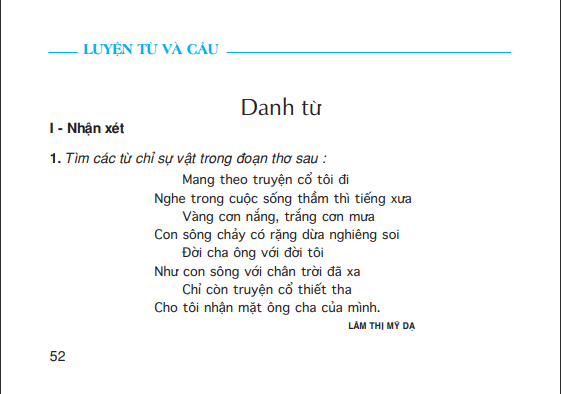 Luyện từ và câu: Danh từ