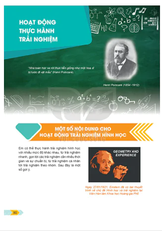 Một số nội dung cho hoạt động trải nghiệm hình học