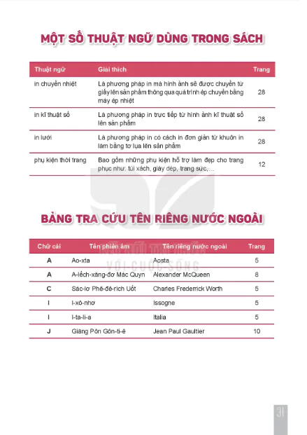 Một số thuật ngữ dùng trong sách