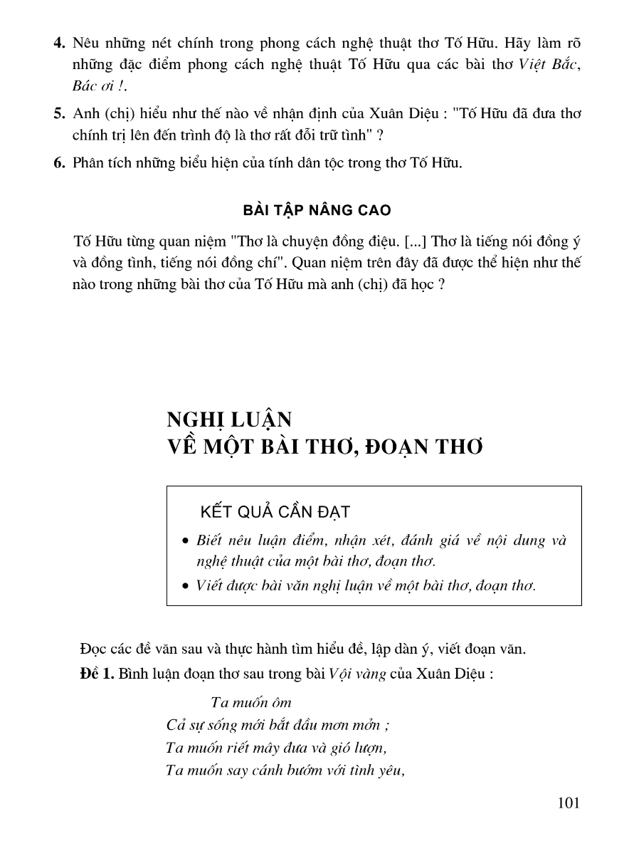 Nghị Luận Về Một Bài Thơ, Đoạn Thơ