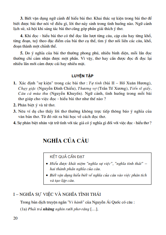 Nghĩa của câu