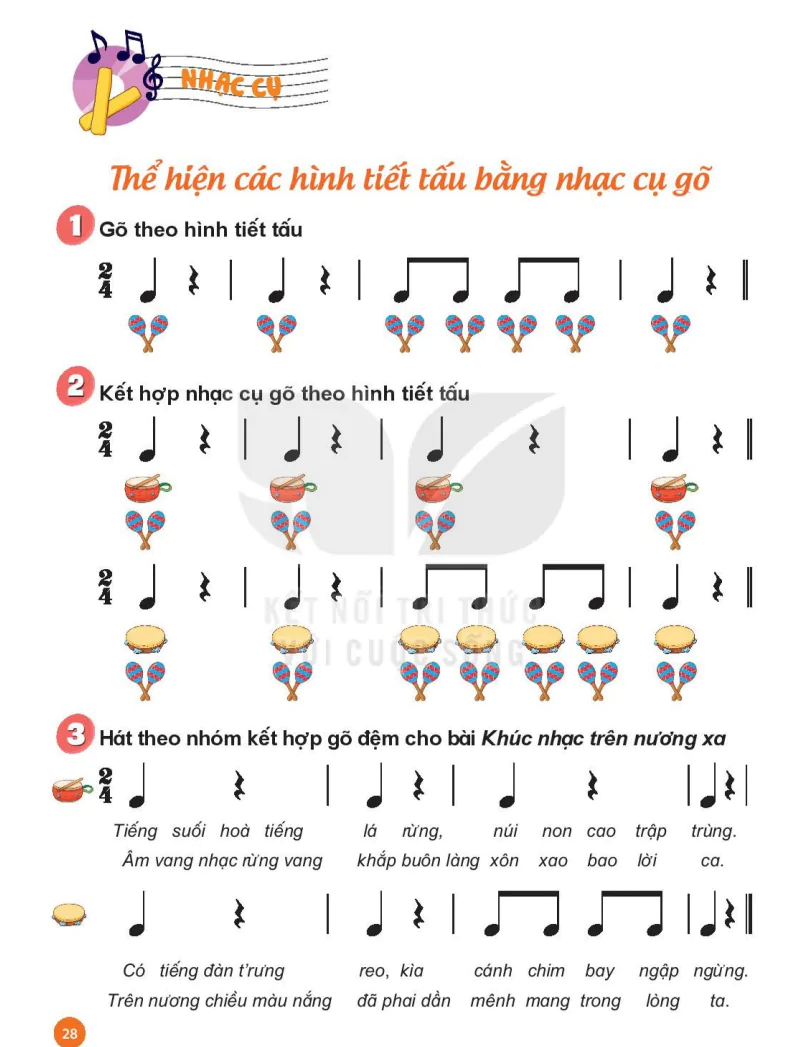 Nhạc Cụ: Thể Hiện Các Hình Tiết Tấu Bằng Nhạc Cụ Gõ