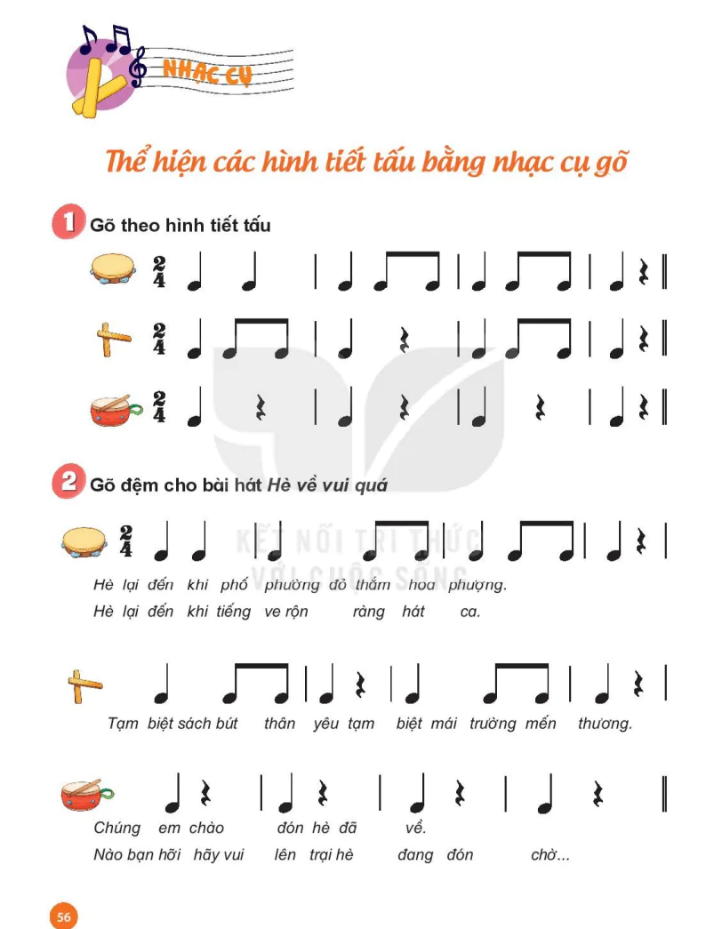 Nhạc Cụ: Thể Hiện Các Hình Tiết Tấu Bằng Nhạc Cụ Gõ