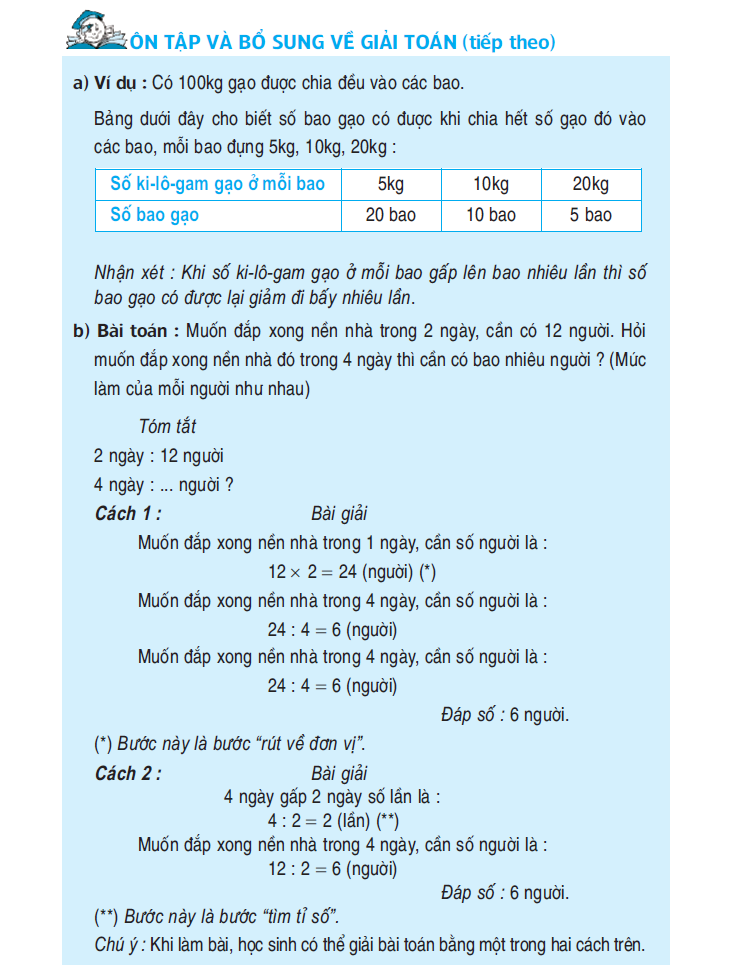 Ôn tập và bổ sung về giải toán (tiếp theo)