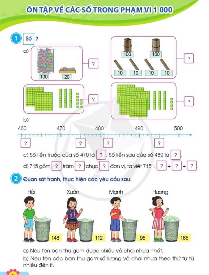 Ôn tập về các số trong phạm vi 1000