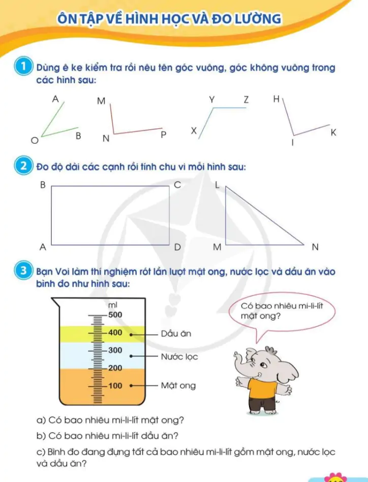 Ôn tập về hình học và đo lường