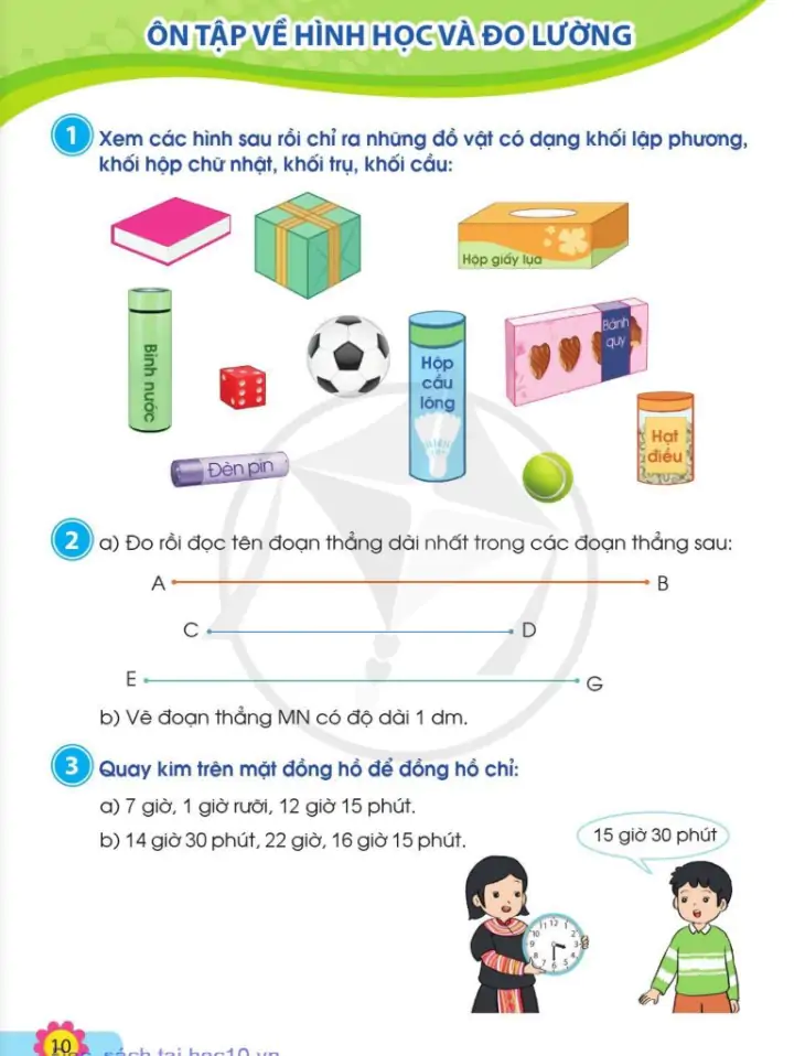 Ôn tập về hình học và đo lường
