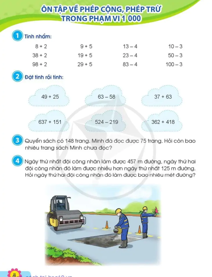 Ôn tập về phép cộng, phép trừ trong phạm vi 1000