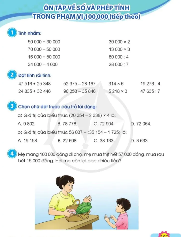 Ôn tập về số và phép tính trong phạm vi 100 000 (tiếp theo)