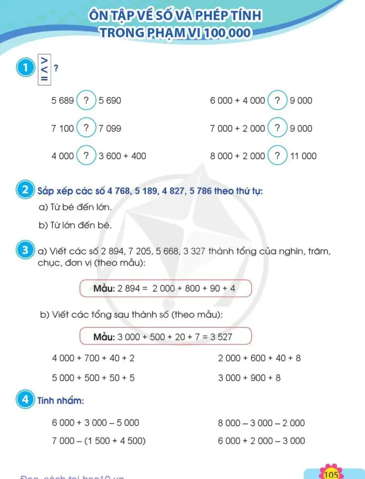 Ôn tập về số và phép tính trong phạm vi 100 000