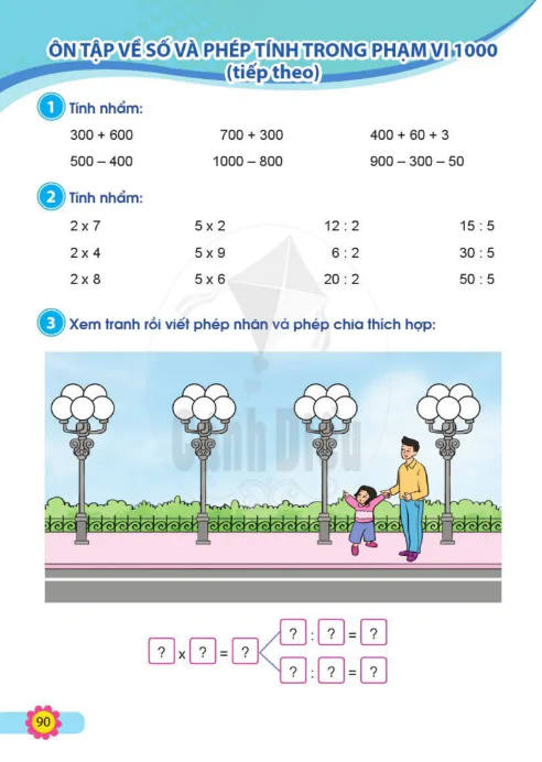 Ôn tập về số và phép tính trong phạm vi 1000 (tiếp theo)