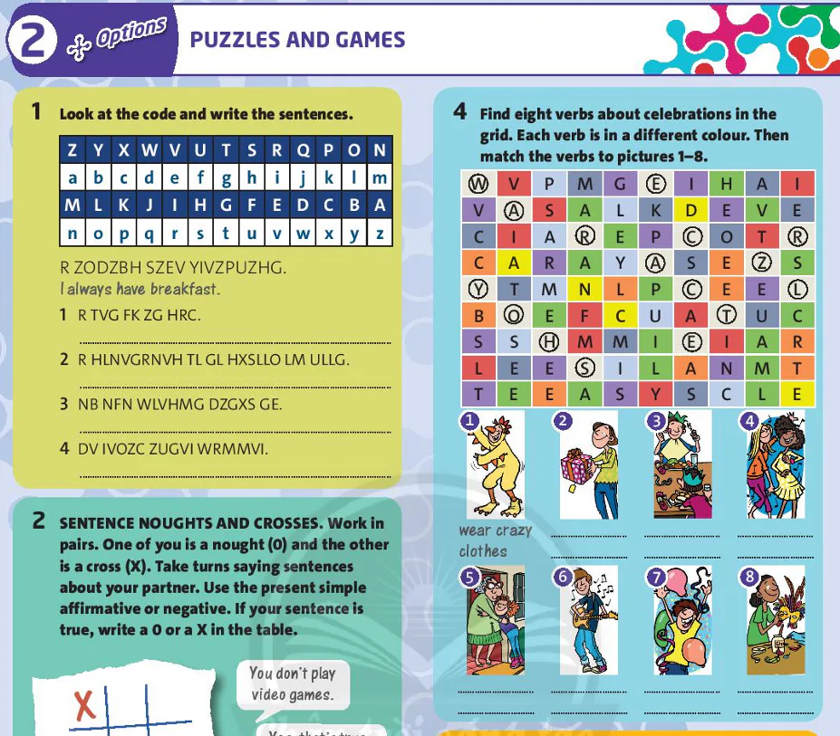 Options: Puzzles and games