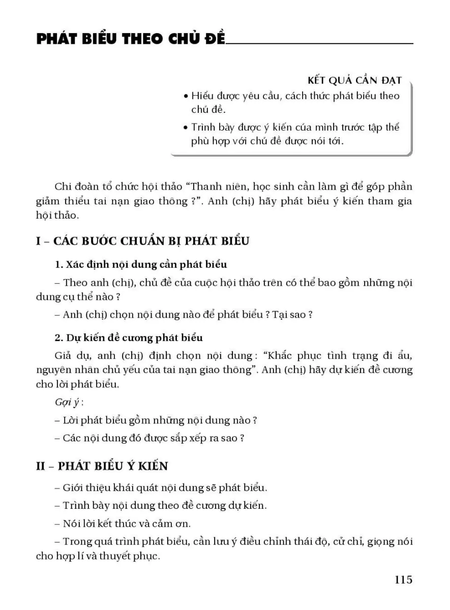 Phát Biểu Theo Chủ Đề