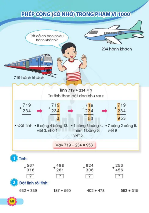 Phép cộng (có nhớ) trong phạm vi 1000