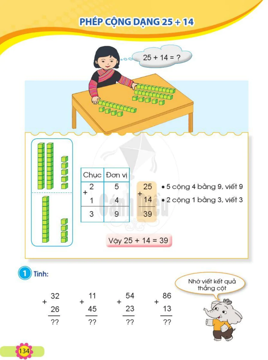 Phép Cộng Dạng 25 + 14