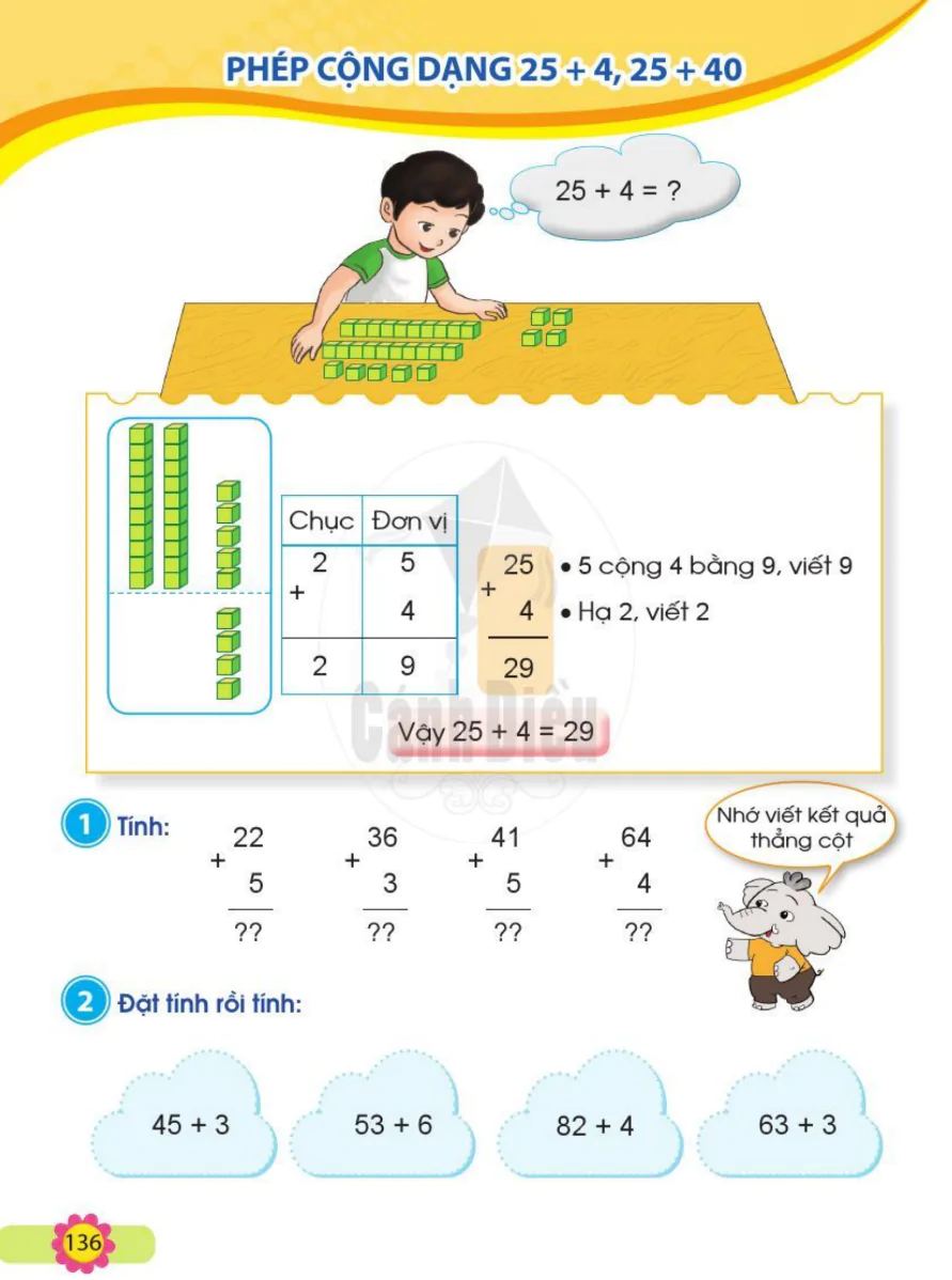 Phép Cộng Dạng 25 + 4, 25 + 40