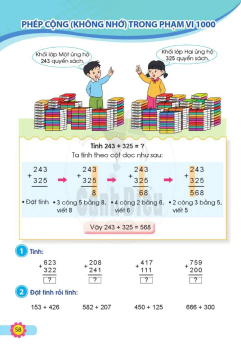Phép cộng (không nhớ) trong phạm vi 1000