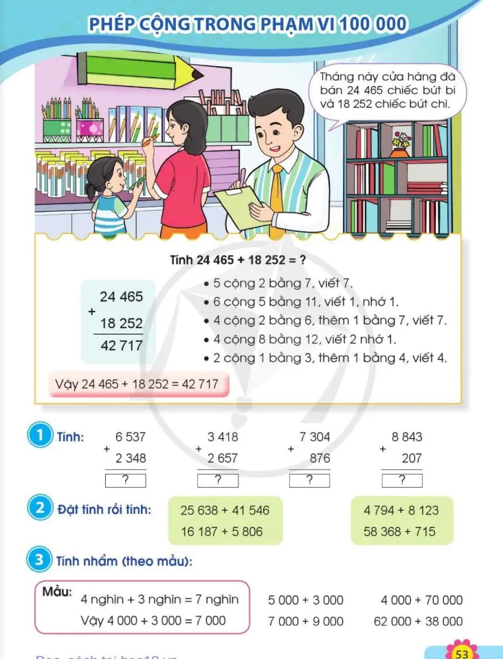 Phép cộng trong phạm vi 100 000